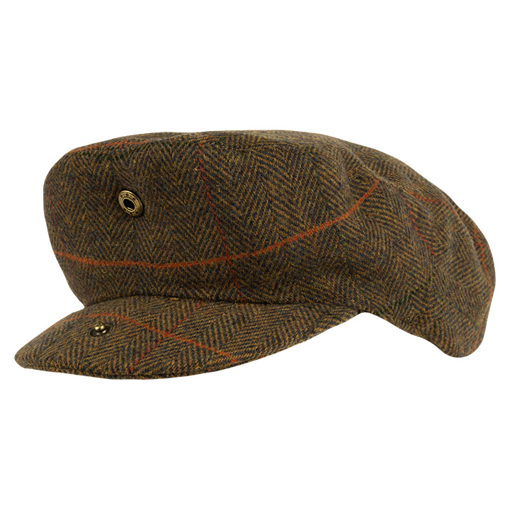 Flat Cap Wolmix Tweed Bruin