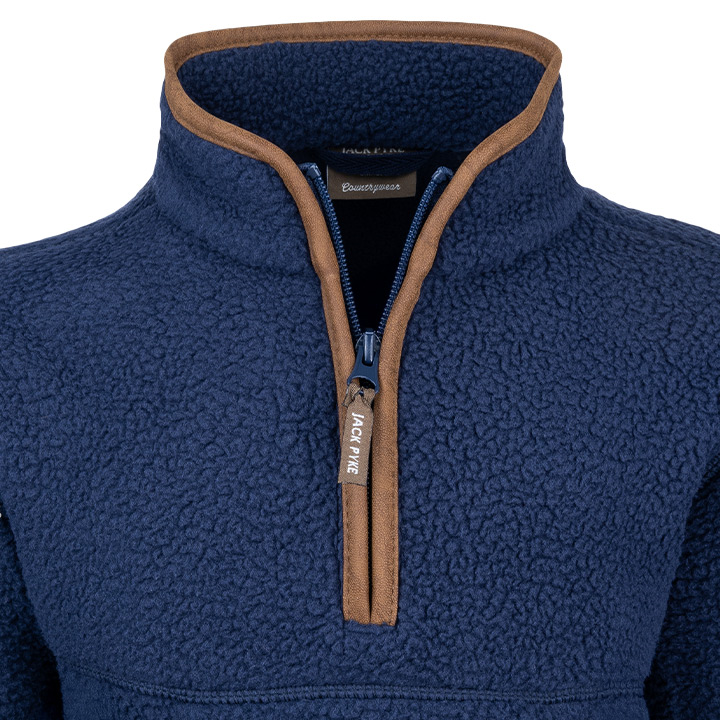 Junior Sherpa Fleecetrui Halve Rits Marineblauw