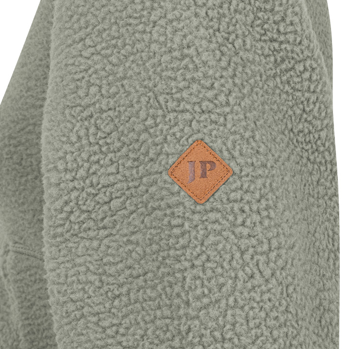 Dames Sherpa Fleecetrui Halve Rits Salie