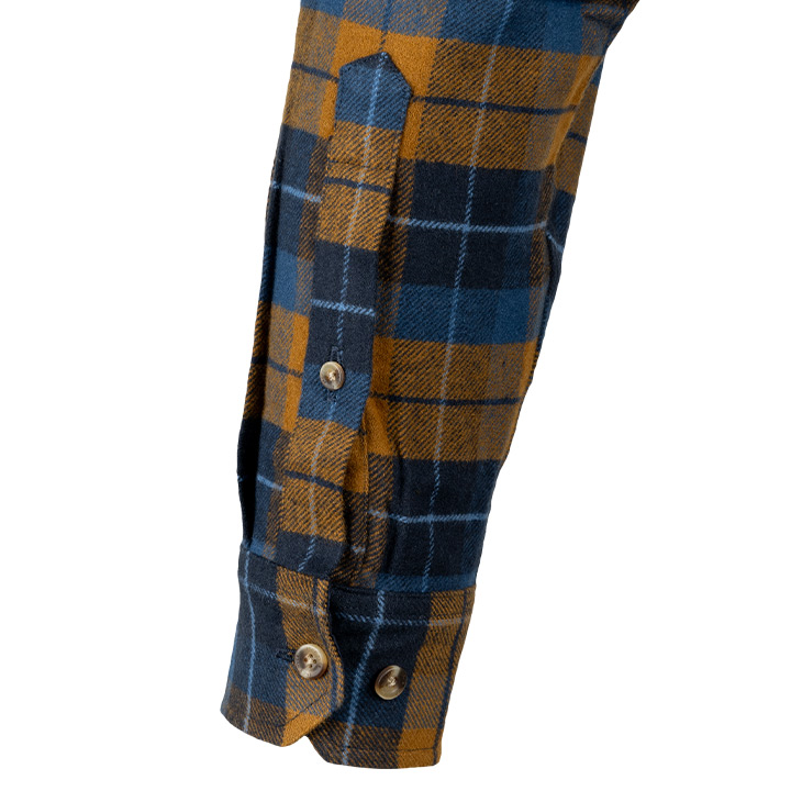 Dames Bleasdale Zwaar Flanellen Overhemd Marineblauw Roestbruin