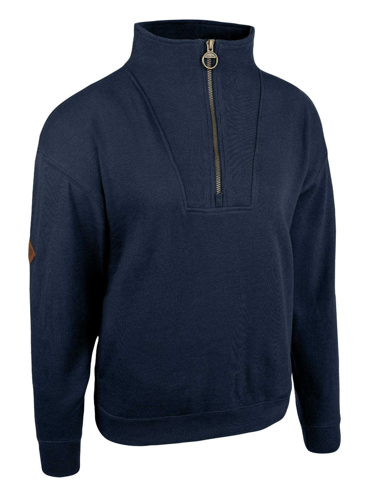 Dames Sweater Halve Rits Olijf
