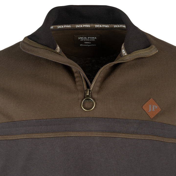 Contrast Sweater Halve Rits Groen