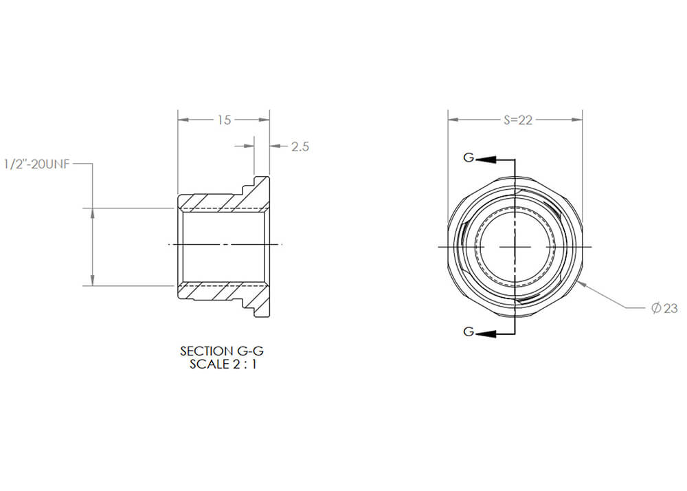 Loopadapter Huma QD 1/2 UNF