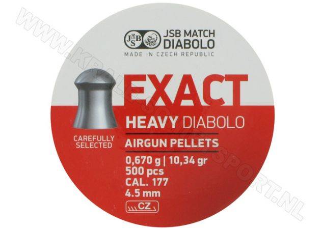 Luchtdrukkogeltjes JSB Exact Diabolo Heavy 4.52 mm 10.34 grain