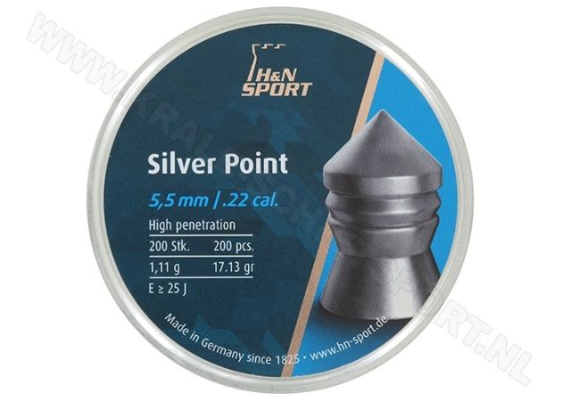 Luchtdrukkogeltjes H&N Silver Point 5.5 mm 17.13 grain