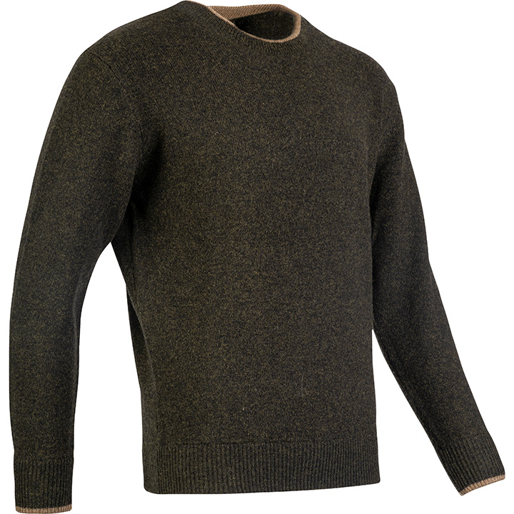 Ashcombe Trui Ronde Hals 100% Lamswol Donkerolijf