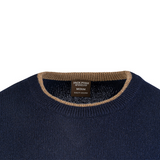 Ashcombe Trui Ronde Hals 100% Lamswol Marineblauw