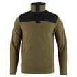 Snap Neck Fleecetrui Donker Mosterd
