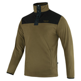 Snap Neck Fleecetrui Donker Mosterd
