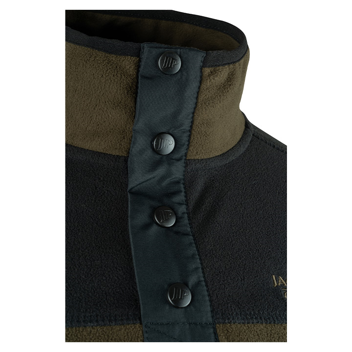 Snap Neck Fleecetrui Donkerolijf