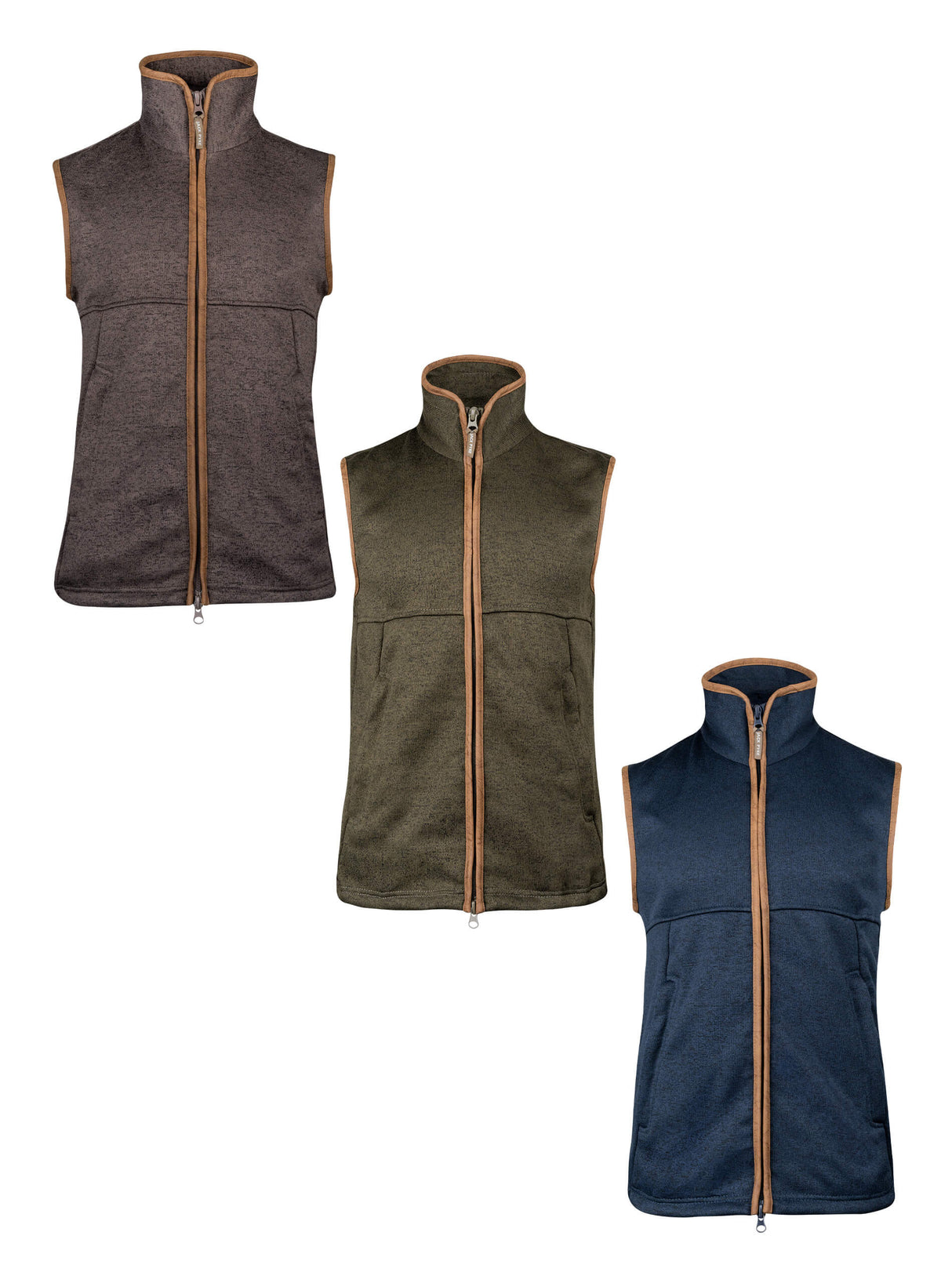 Melange Fleece Bodywarmer Bruin Gemêleerd