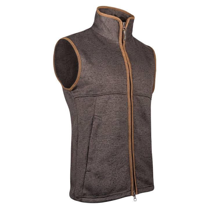 Melange Fleece Bodywarmer Bruin Gemêleerd
