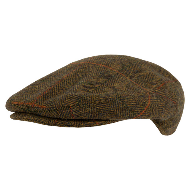 Flat Cap Wolmix Tweed Bruin