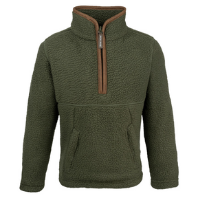 Junior Sherpa Fleecetrui Halve Rits Olijf
