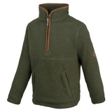 Junior Sherpa Fleecetrui Halve Rits Olijf