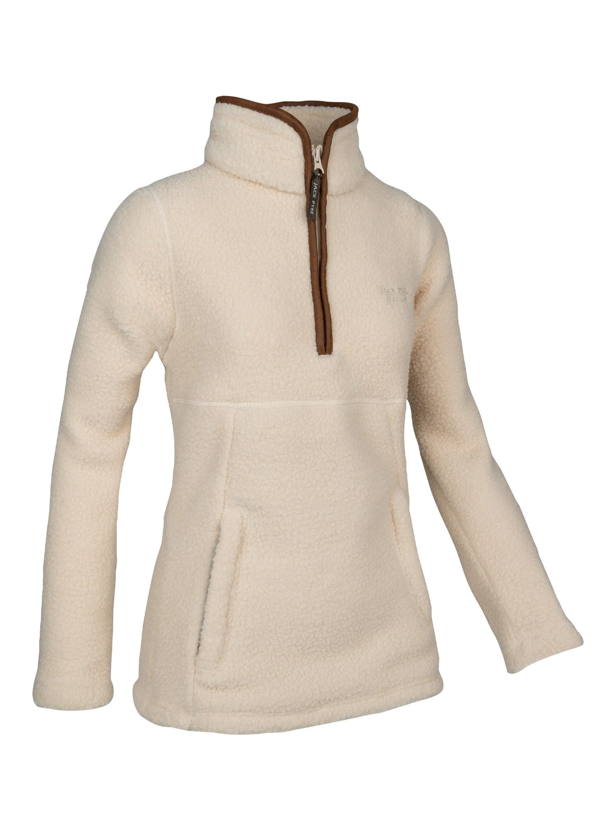 Dames Sherpa Fleecetrui Halve Rits Salie