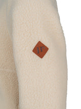 Dames Sherpa Fleecetrui Halve Rits Shiitake