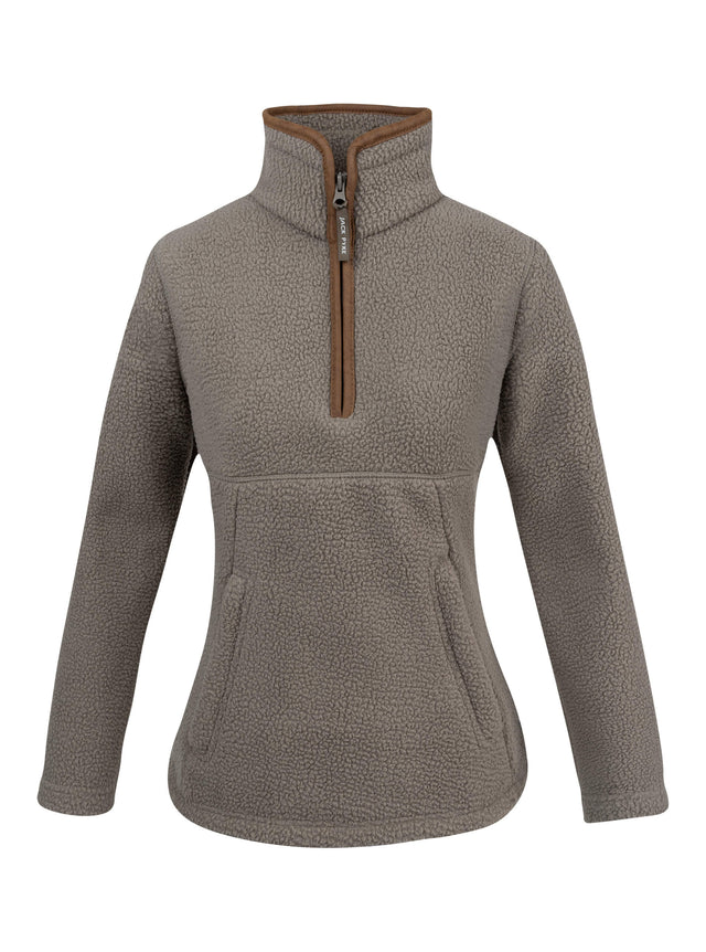 Sherpa Fleecetrui Halve Rits Shiitake