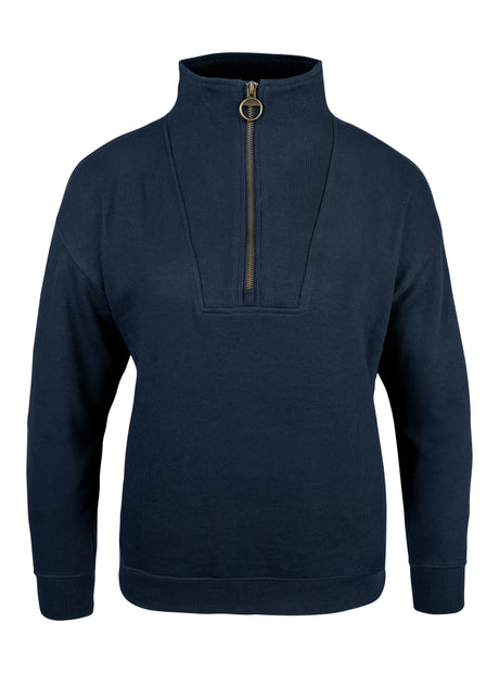 Dames Sweater Halve Rits Marineblauw