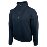 Dames Sweater Halve Rits Marineblauw