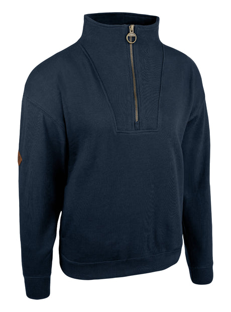 Dames Sweater Halve Rits Salie
