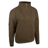 Dames Sweater Halve Rits Olijf