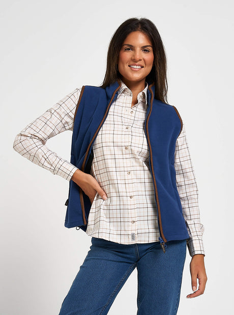 Dames Countryman Fleece Bodywarmer Denim