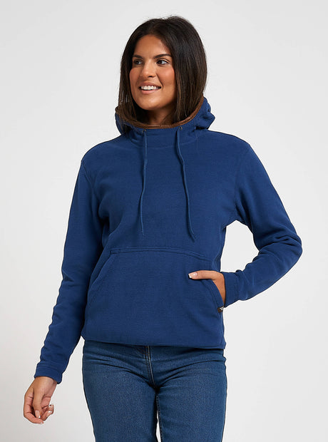Dames Fleece Hoodie Marineblauw