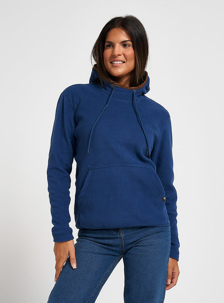 Dames Fleece Hoodie Marineblauw