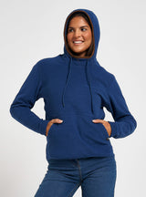 Dames Fleece Hoodie Marineblauw
