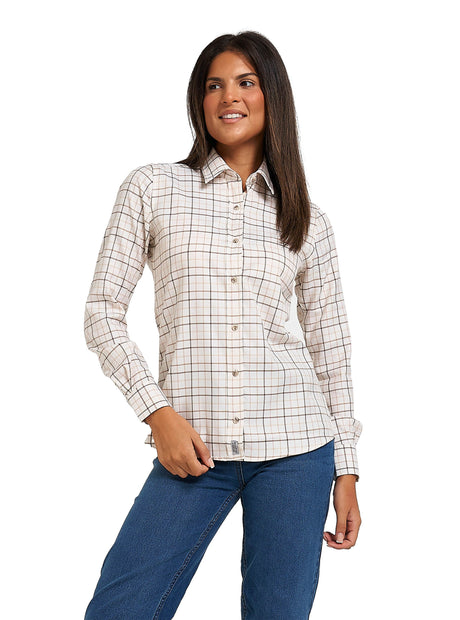 Dames Countryman Overhemd Grote Ruit Marineblauw