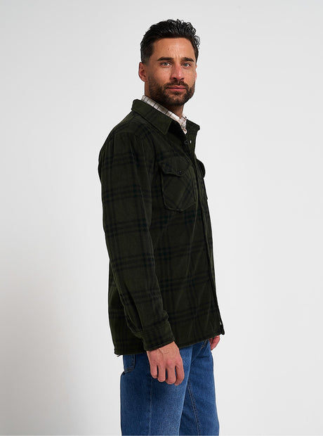 Polar Fleece Overhemd Groen Geruit