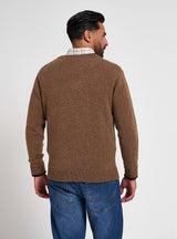 Ashcombe Trui V-Hals 100% Lamswol Marineblauw