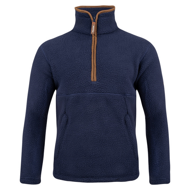Sherpa Fleecetrui Halve Rits Marineblauw