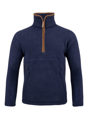 Junior Sherpa Fleecetrui Halve Rits Marineblauw
