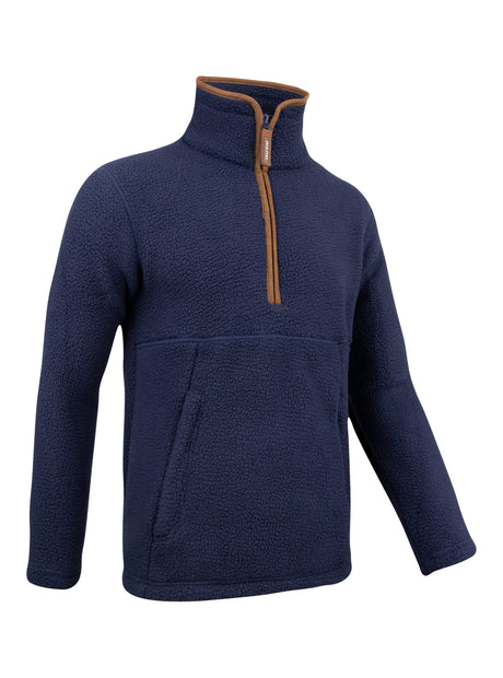 Junior Sherpa Fleecetrui Halve Rits Marineblauw