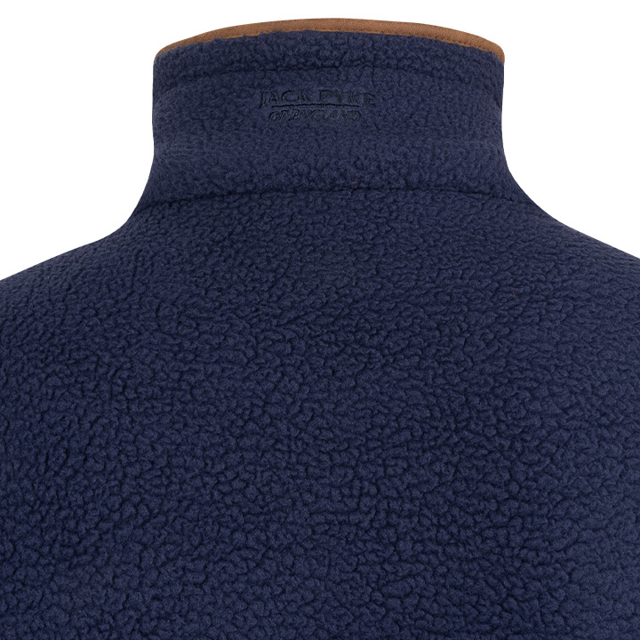 Sherpa Fleecetrui Halve Rits Marineblauw