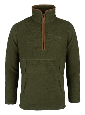 Junior Sherpa Fleecetrui Halve Rits Olijf