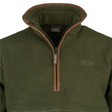 Sherpa Fleecetrui Halve Rits Olijf