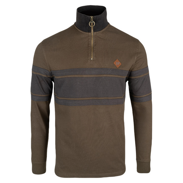 Contrast Sweater Halve Rits Groen