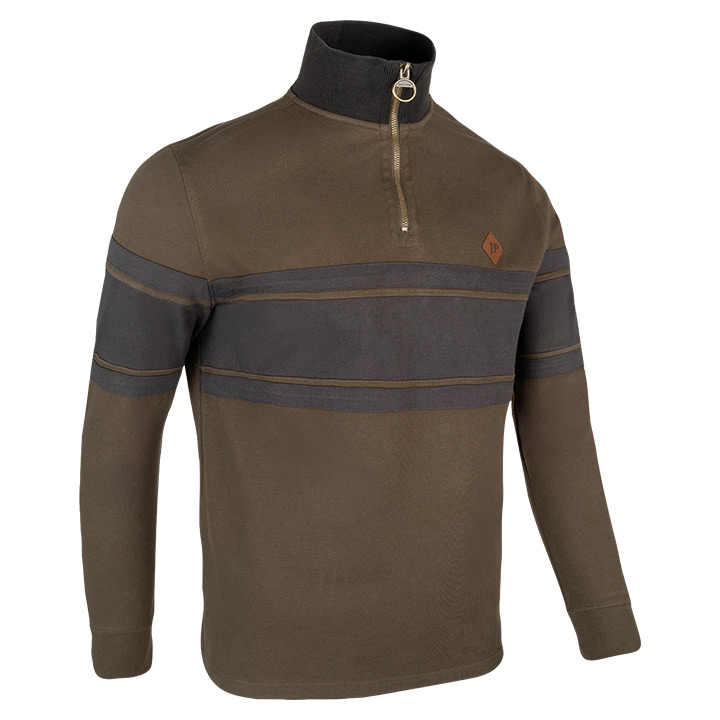 Contrast Sweater Halve Rits Groen