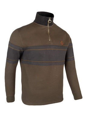 Contrast Sweater Halve Rits Groen