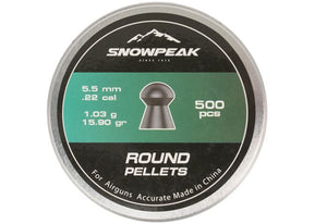 Luchtdrukkogeltjes Snowpeak Round 5.5 mm 15.90 grain