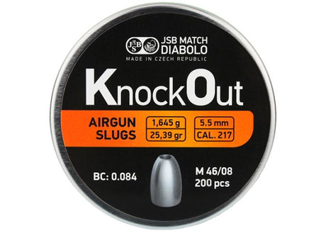 Slugs JSB Knock Out 5.5 mm HP 25.39 grain (.217)