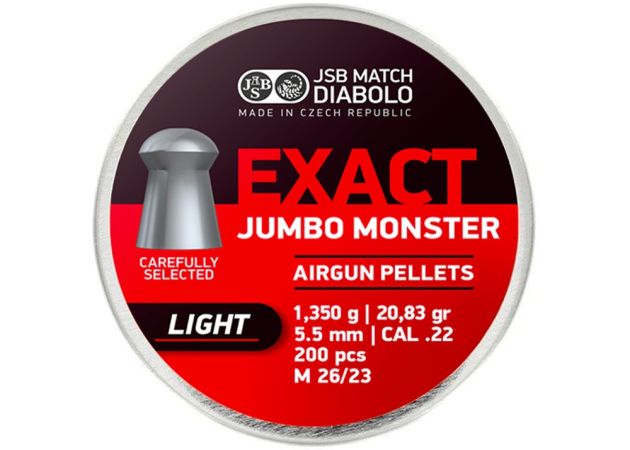 Luchtdrukkogeltjes JSB Exact Jumbo Monster Light 5.52 mm 20.83 grain