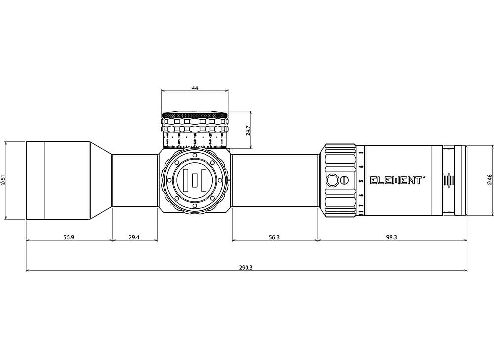 Element Optics Theos 2-10x42 MPR-1D MRAD Zielfernrohr - FDE