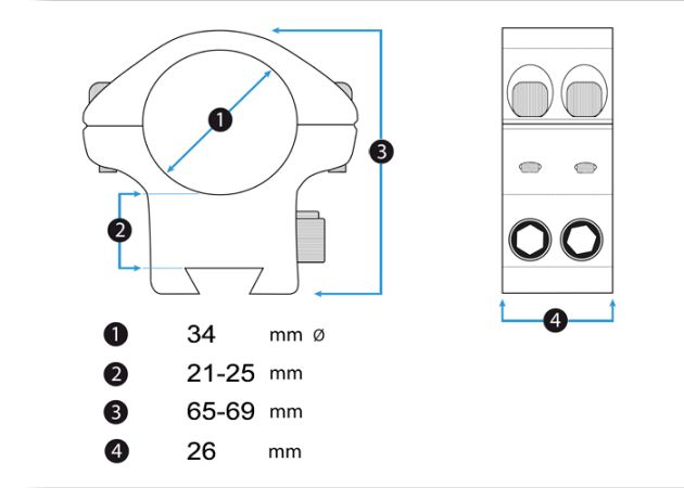Montage Eagle Vision Infinity Elevation Adjustable 34 mm Picatinny INS-34 (2)