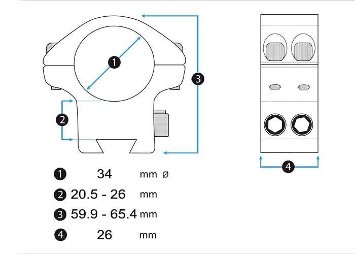 Montage Vector Optics X-Accu Einstellbare Höhenverstellung 34 mm Schwalbenschwanz
