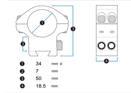 Montage Wheeler Sporter Bi-Weaver 34 mm Low Picatinny (2)