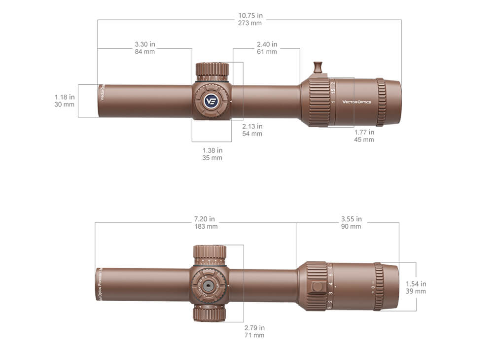 Vector Optics Forester 1-8x24 VFD-3 Zielfernrohr - Coyote FDE